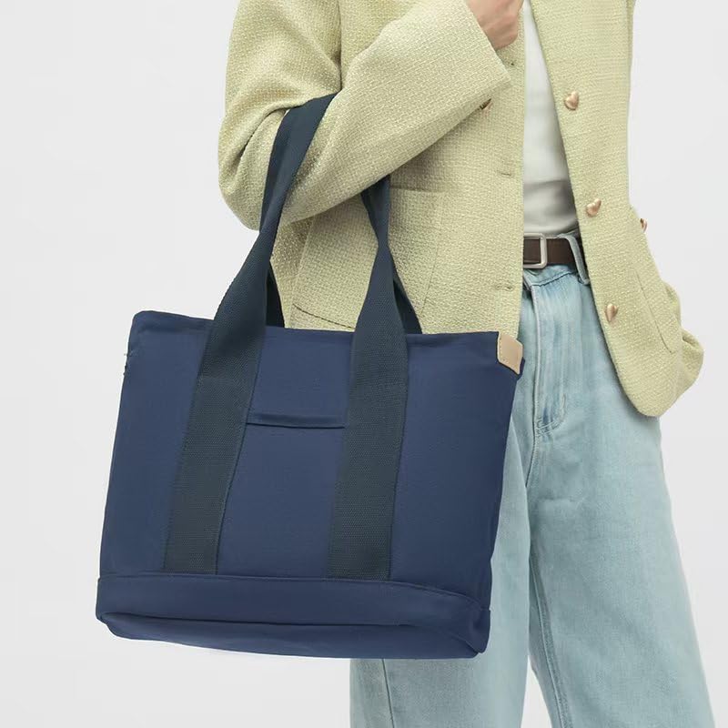 Bolso tote de lona para mujer de 2E-youth, gran capacidad, múltiples bolsillos, bandolera y tipo satchel miniatura 4