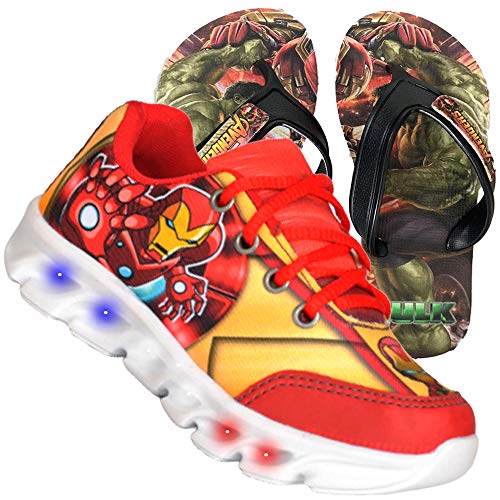Tenis Led Luzinha Homem De Ferro Infantil Masculino Chinelo (28)