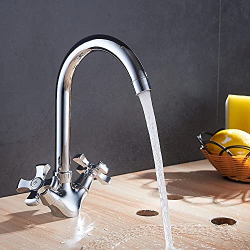 Grifo monomando para cocina o baño con manijas dobles de moda 2