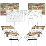 Wenqik 10 Pcs Wedding This Way Directional Parking Signs Include 4 Square and 6 Arrow Shaped Wedding...