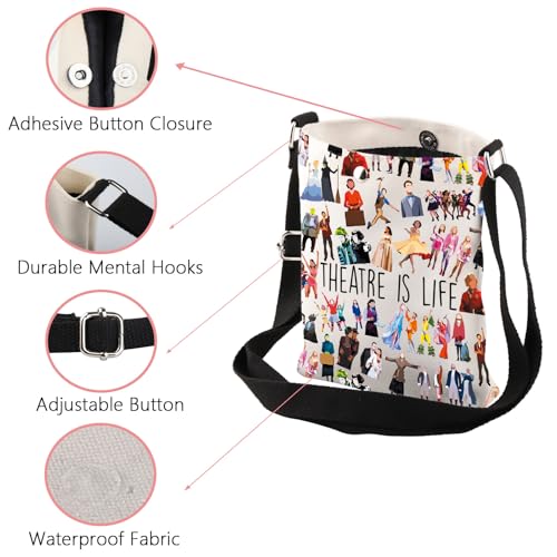 WSNANG Musical Inspired Gifts Theatre Life Crossbody Bag Musical Lover Shoulder Bag4