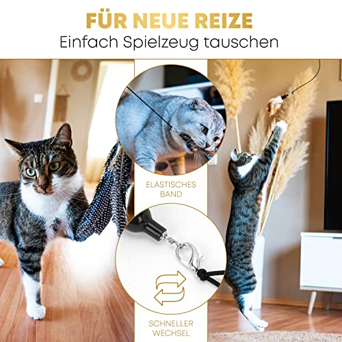 St.Pawly® Katzenangel - Katzenspielzeug - austauschbare Anhänger - Ersatzband - ergonomischer Holzgriff - nachhaltiges Spielzeug für Katzen - stabil – Bild 6