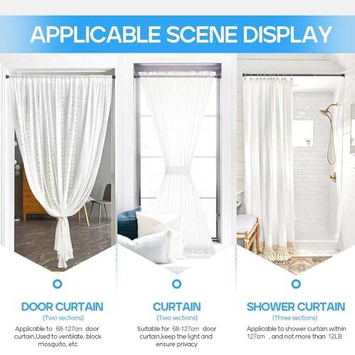 Tension Curtain Rod Black Tension Rod 28 To 48 Inch Spring Curtain Rod Non Slip Tension Rods 1pcs For Windows No Drilling Adjustable Tension Rods of Curtain Window Closet Kitchen Wardrobe