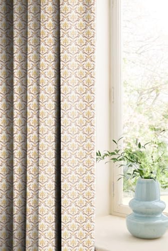 Image of Casableu Anthem Zodiac Cotton Look Door Curtains Pack of 2-7 Feet Long, Printed Design, Room Darkening Curtains with Tiebacks, Eyelet Style for Bedroom & Living Room Decor (Apache Tree 7 feet)