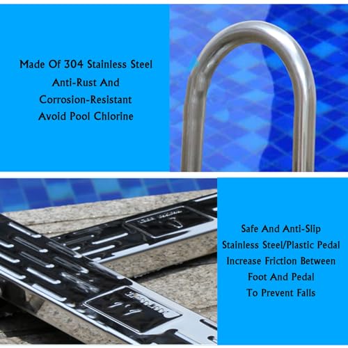 Escalera para piscina con 3 peldaños de acero inoxidable miniatura 3