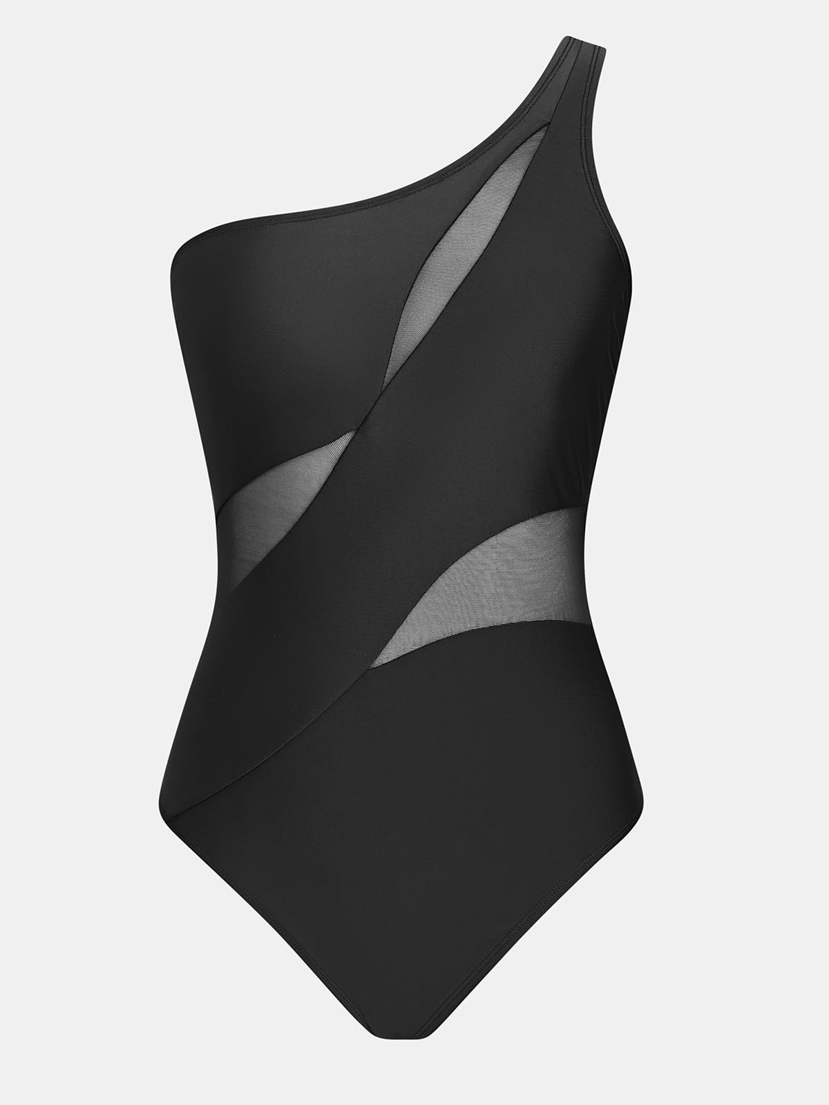 CUPSHE Costume da bagno intero da donna asimmetrico con collo monospalla e spalline regolabili Costumi da bagno in rete