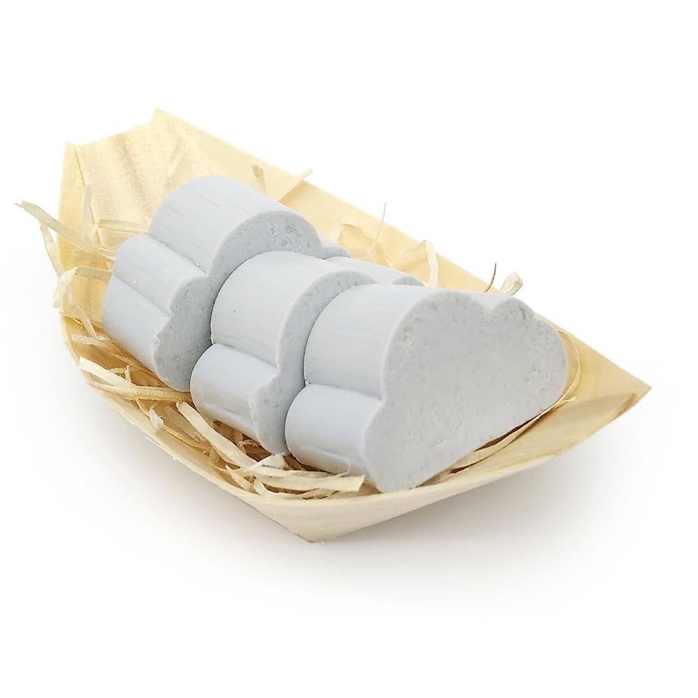 Pack ahorro 25 uds. jabones aromáticos con forma de nube - Detalle para eventos - Regalo original para invitados - Boda, bautizo, comunión - Jabón glicerina con aroma a Herbal