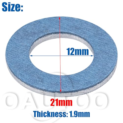 Image of 12pcs M12-1.25 Engine Oil Pan Drain Plug with Gasket Kit 90341-12012, 90430-12031 Fits Toyota Fits Lexus 1984-On