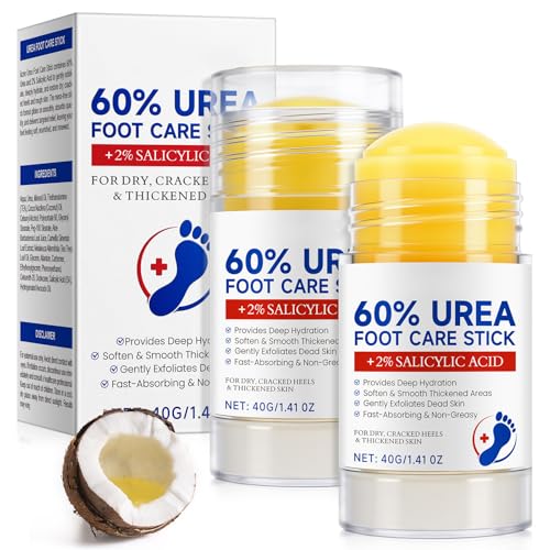 Crema hidratante para pies con 60% de urea para piel muy seca, áspera y agrietada, para codos, rodillas, pies y manos, cuidado de pies (2)