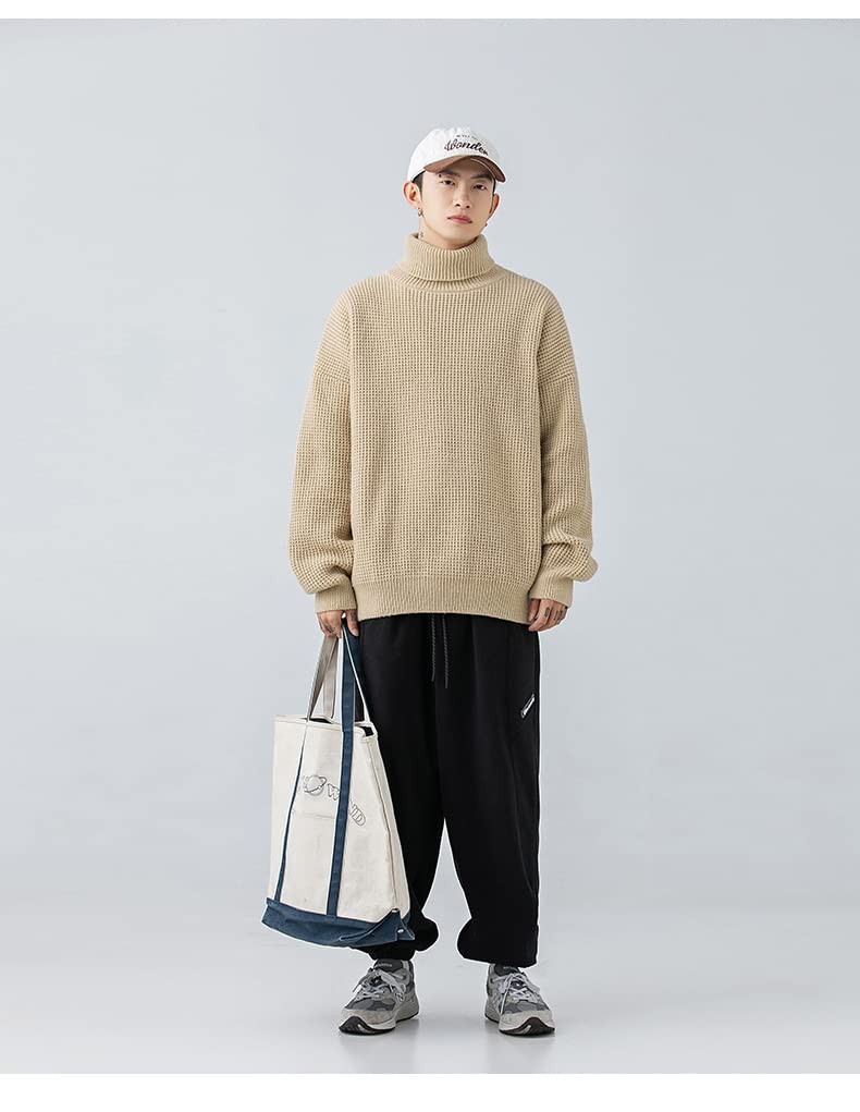 Maglione Sighificatore di Dolcevita alla Moda per Uomini E Donne Alenta E Versatile per Uomini E Donne-Apricot,L
