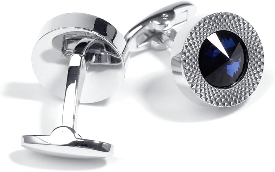 Crystal Cufflinks for Men, Shiny Cuff Links for Suit, in Gift Box, Business Cufflinks Accessories, Valentine's Day Birthday Gift for Groom Husband Dad