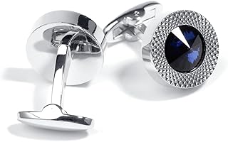 Crystal Cufflinks for Men, Shiny Cuff Links for Suit, in Gift Box, Business Cufflinks Accessories, Valentine's Day Birthday Gift for Groom Husband Dad