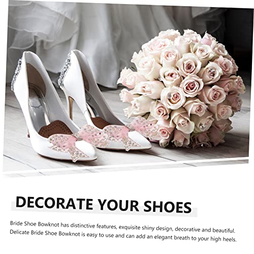 Diyfixlcd 2pcs bridal shoe clips bridal shoe buckle clothes bow decor shoe bow decors shoes bow bride accessories crystals decor clothing - Image 8