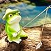 VLEDARLING Deko Garten Figur Frosch, Harz Gartendeko Figuren, Sitzende Dekofigur Frosch, Frösche Teich Dekoration Tierfigur Gartenfigur wetterfest, für Balkon, Terrasse, am Teich, Kunststein
