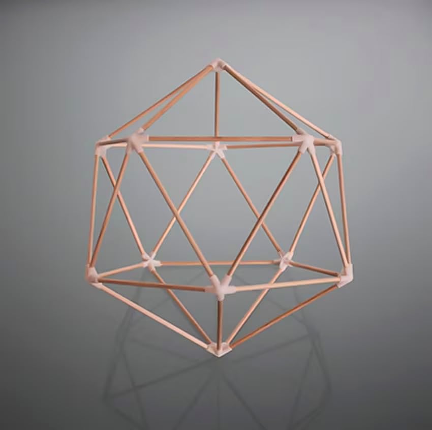 Kit para construcción de 5 poliedros regulares, Tetraedro, Hexaedro, Octaedro, Icosaedro y Dodecaedro. Altura entre caras de 17 cm.…
