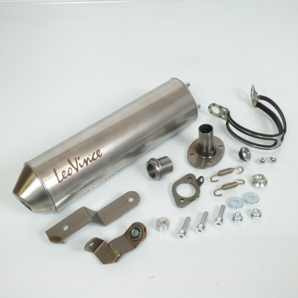Pot d échappement Leovince compatible avec Moto Derbi 50 Senda R X-Treme Avant 2018 3408N / HM V6 inox passage bas