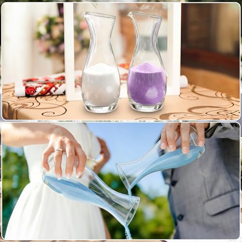 CimoroWin 2 Pack Glass Wedding Sand Ceremony Set Pitcher Shaped Sand Jars Clear Unity Sands for Wedding Ceremony Set Sands Vase Decor Party Supplies 8.54 Inch