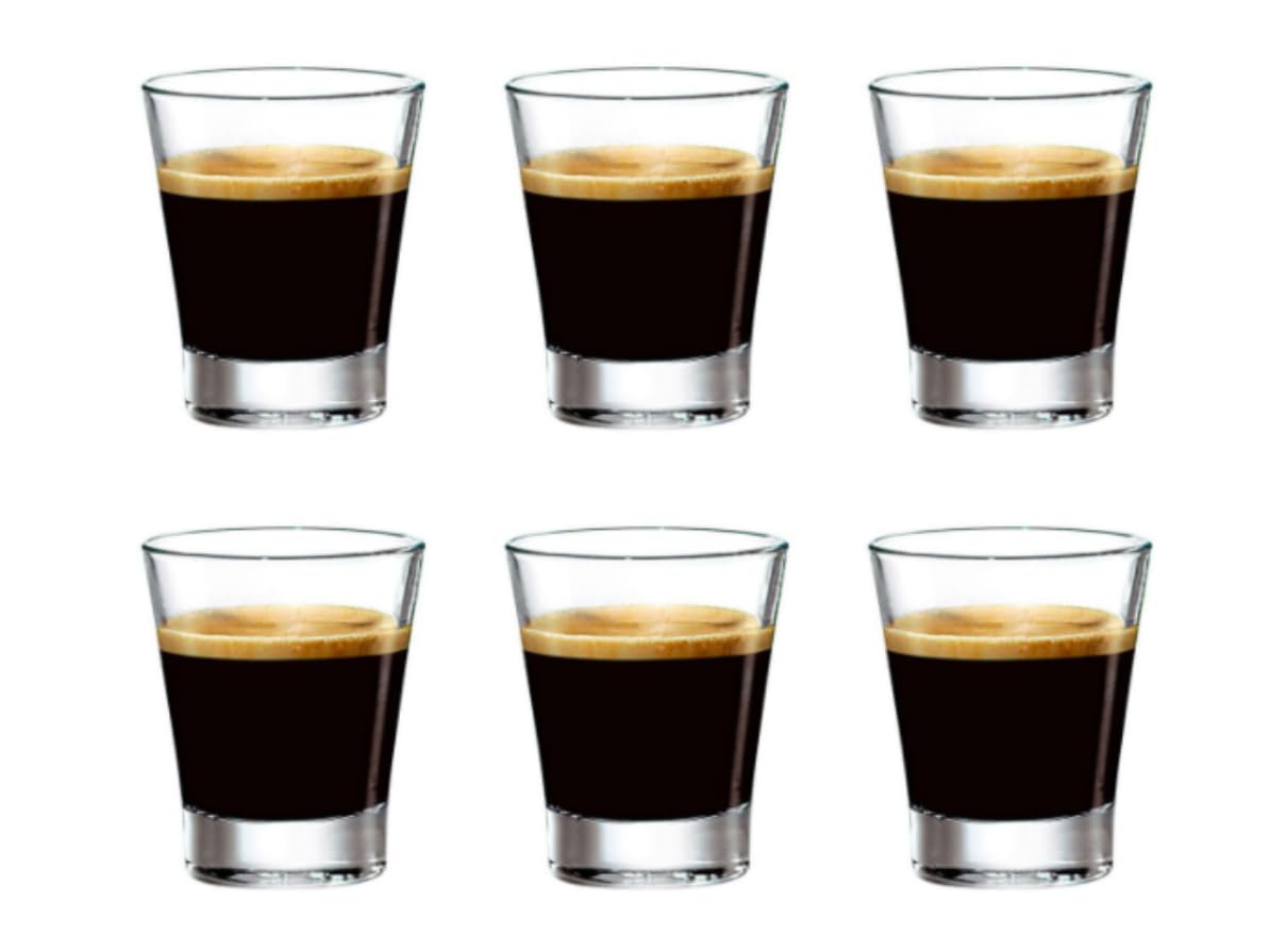 Bormioli rocco set 6 bicchierini da caff caffeino special in vetro cl 8,5