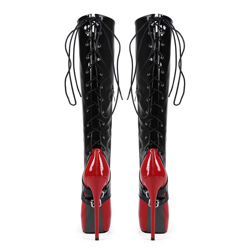 Botas altas hasta la rodilla para mujer Botas de charol