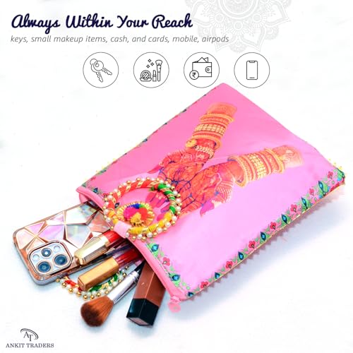 Image of Bridesmaid Return Gift Potli Bags for Women Pack of 12 | Wedding Shagun Potli with Zip & Bangle Handle | Traditional Gifting for Bridesmaids, Mehndi & Sangeet