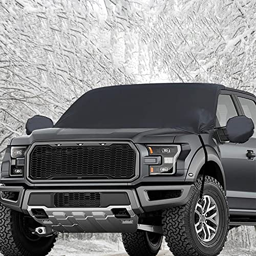 Abnaok Couverture de Pare-Brise de Voiture, Couverture de Pare-Brise Pliable, Couverture de Pare-Brise de Voiture, Couverture de Pare-Brise de Voiture pour l'hiver Contre Le Soleil, la poussière Cover