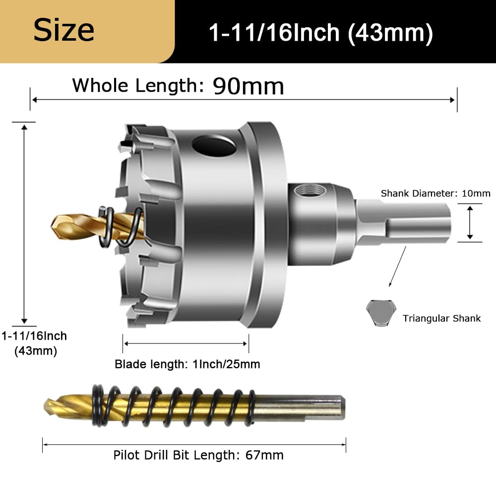 Tungsten Carbide Hole Saw - Cuts Metal & Steel -4 Tungsten Carbide Hole Saw - Cuts Metal & Steel -4