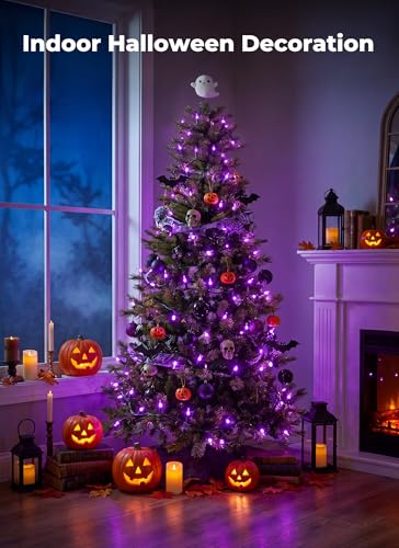 Image of Minetom Halloween String Lights Outdoor 100 Count 20 Feet Incandescent Bulb Mini Lights for Christmas Indoor Garland Party Festival Decoration, Purple