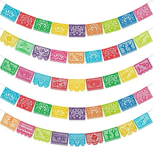 �k���������� 5�p�b�N �t�B�[�g ���L�V�J���p�[�e�B�[�o�i�[ Papel Picado�o�i�[ �V���R�E�f�E�}�� �t�B�G�X�^�p�[�e�B�[���� Dia De Los Muertos Decor ���҂̓� ���� �n���E�B�� ���L�V�R �t�B�G�X�^ �V�m�E�f�E�}�� ��