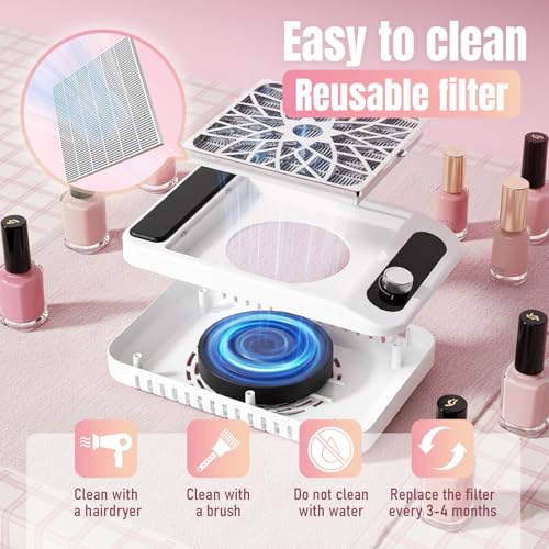 Extractor de polvo de uñas compacto y portátil miniatura 5