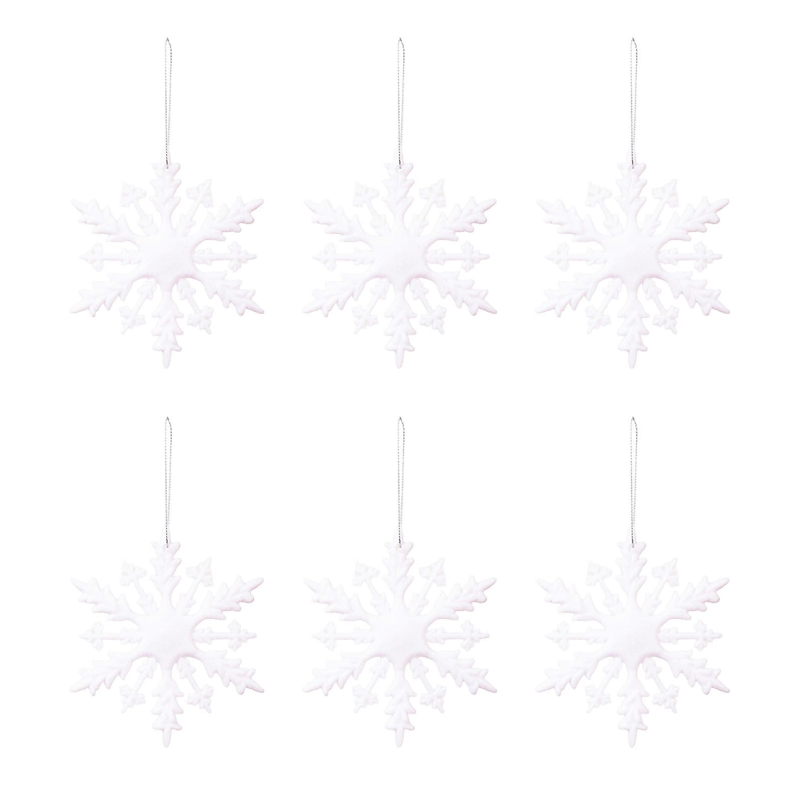 Jazuaiao Of 6 Snowflake Ornaments Design to Resistant Christmas Winter Party Decoration Friendly Christmas Tree Ornaments