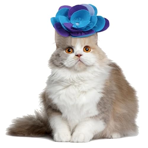 Fantasia elástica ajustável de gato de Natal pano de feltro engraçado gatinho flor chapéu falso roup