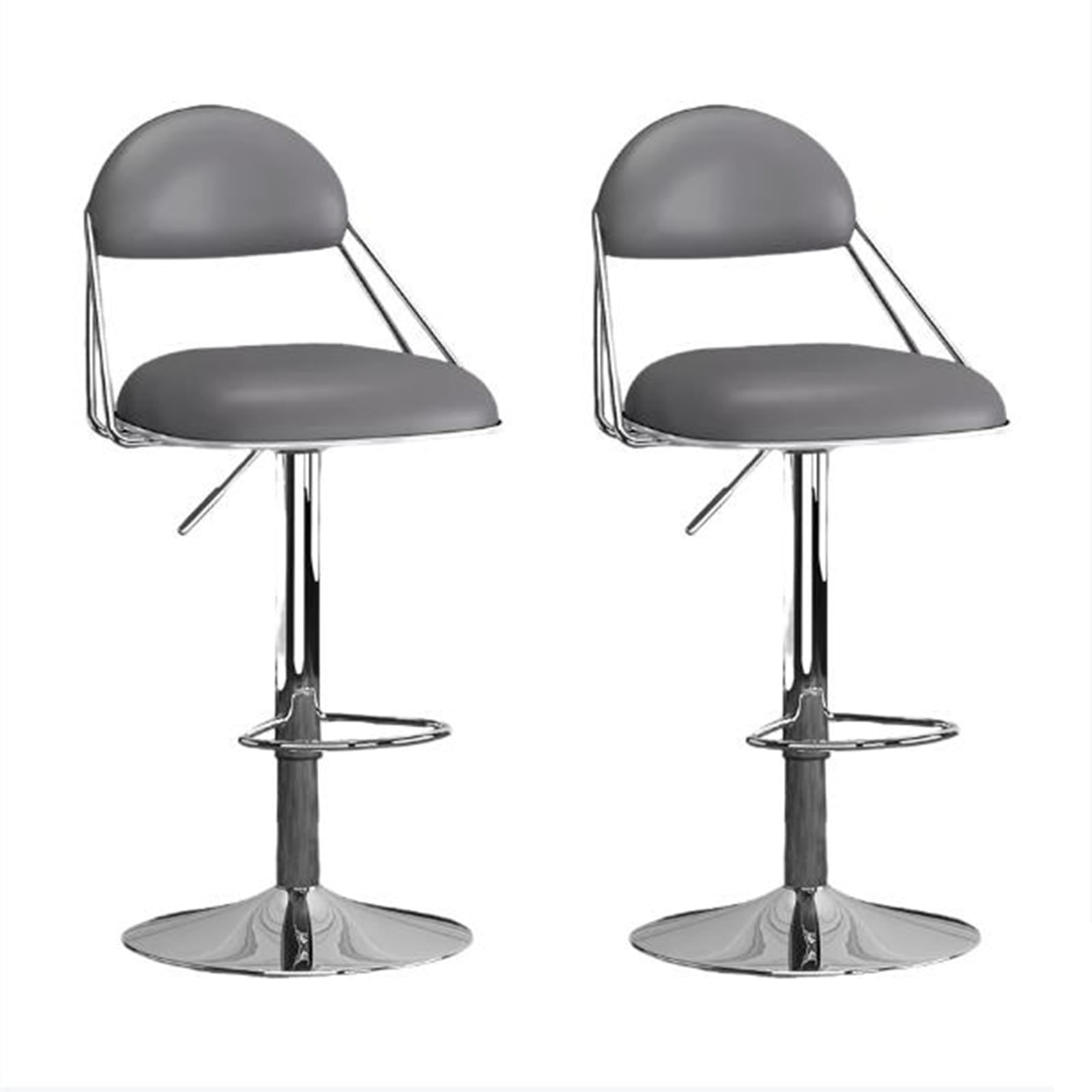 Tabourets de bar réglables 65-85cm JATIBOSH en cuir de selle