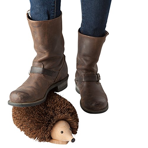 REDECKER Bassine Fiber Shoe Cleaning Hedgehog, 11-3/4 inches - Sturdy Beechwood Base - Natural Bristles, Decorative Design - Hedgehog Boot Scraper - Hedgehog Shoe Brush, Made in Germany by Redecker - Image 2