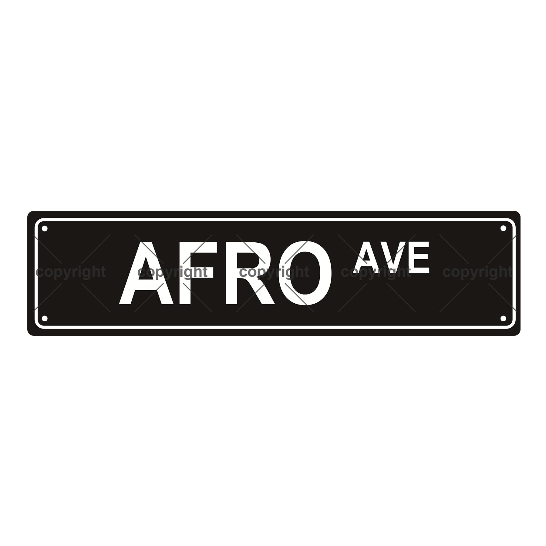 Afro AVE Black Metal Tin Street Sign Bar Cafe Garage Cave Home Room Wall Bathroom Farmhouse Garden Porch Patio Decor,4x16 Inch
