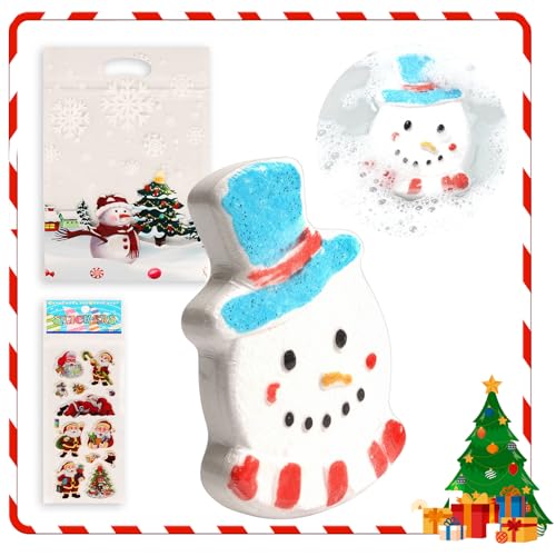 Image of Christmas Bath Bomb Gift Set Christmas Stocking Fillers Bubble Floating Fizzies Snowman-Shaped Bath Bombs for Children Above 3 Years (1)