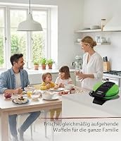 Cloer 1627-14 Waffeleisen für klassische Herzwaffeln, 930 W, Waffelgröße 15,5 cm, stufenlos wählbarer Bräunungsgrad, Grün – Ansicht 6