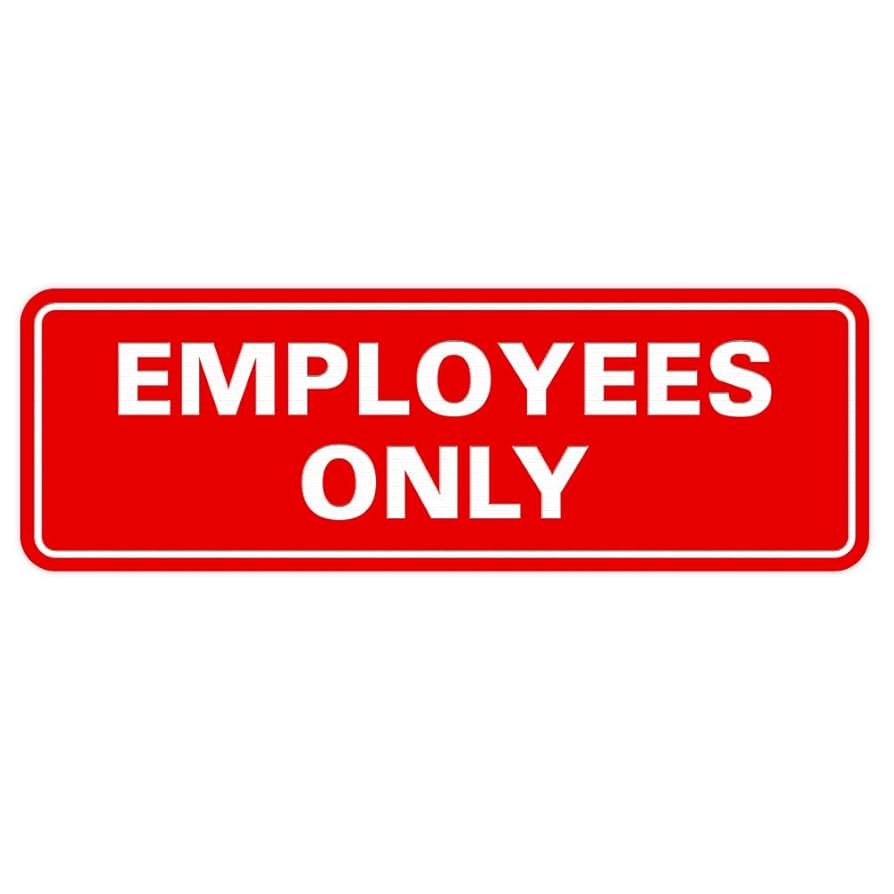 Amazon.com : Standard EMPLOYEES ONLY Sign -Red - Large (1 Pack) : Office Products for Employees Only Sign Printable Free