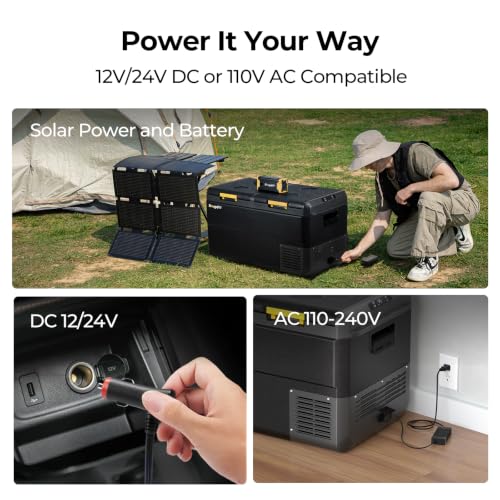 Image of BougeRV Portable Refrigerator, CRS 79 Quart, -4℉~68℉, Dual Zone Car Freezer | Two Zone with Independent Temp Control, 45dB Low Noise, Reversible Door Opening Direction, 12 /24V DC 110V AC, Camping, Truck