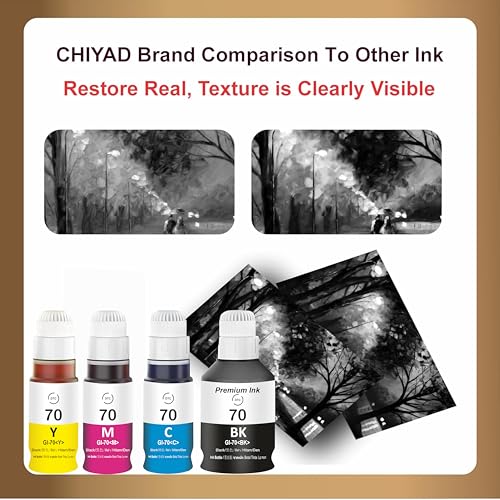Image of GI-70 Refill Ink Compatible for Canon PIXMA G1020, G2020, G2021, G2060, G3020, G3021, G3060 Printers (GI-70 Ink Set)