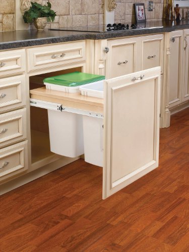 Contenedor doble extraíble madera para cocina 50 qt