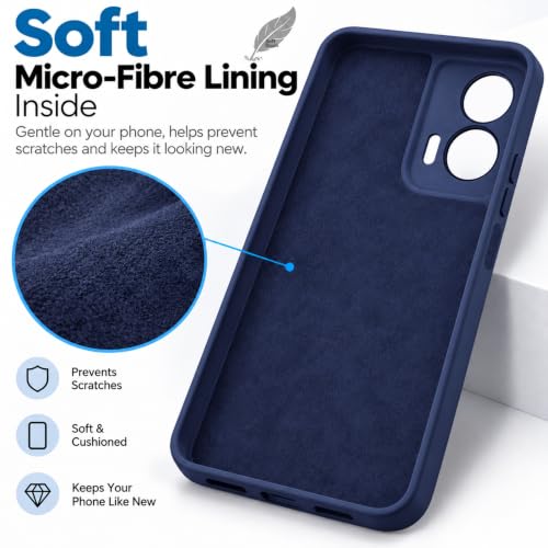 Image of SBMS Silicone Back Cover Case for Motorola Moto G35 5G | Soft Micro-Fibre Lining Inside | Camera Protection Bump | Shockproof Back Cover Case for Motorola Moto G35 5G (Blue)