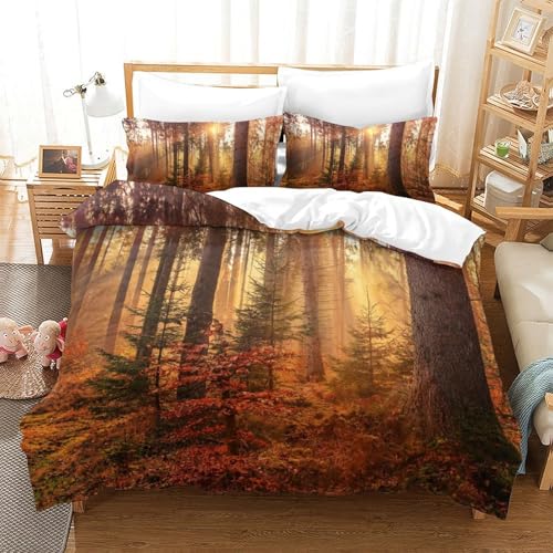 Parure de lit paysage naturel en microfibre douce avec fermeture éclair