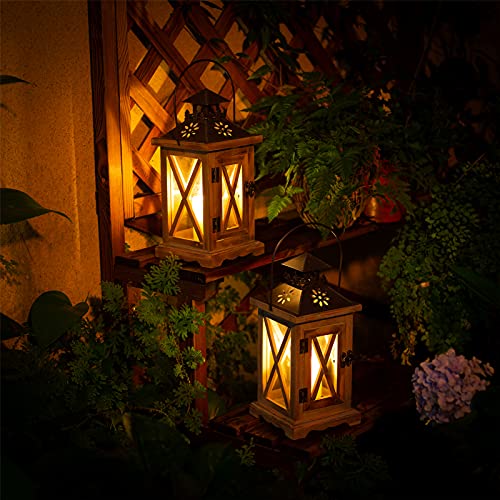 Sziqiqi Farmhouse Lanterns Home Decor Decorative Wood Lantern For Wedding Centerpieces Vintage Brown Candle Lantern For Patio Fireplace Mantel Table Decoration #TOP3