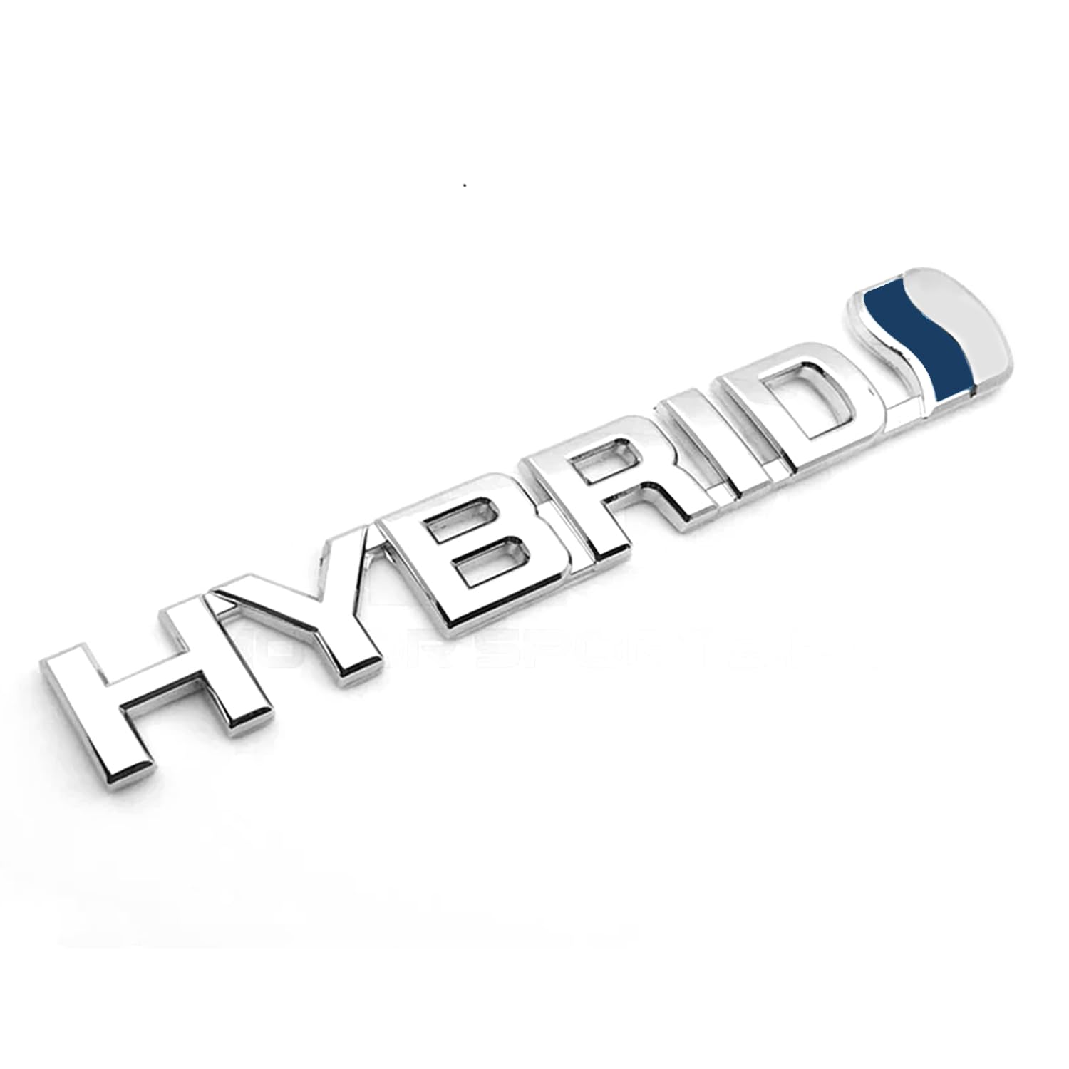KMH Genuine 3D Rear Logo Hybrid Badge Logo Emblem Plate for Hybrid Vehicles Decal Sticker Cars Accessories, Silver (Metal)