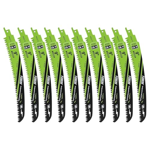 Image of Japanese Teeth Reciprocating Saw Blade 9Inch - Saber Saw Blades Wood Pruning, 10pcs Curved Edge 6TPI for Tree Trimming, Wood /PVC Pipe Cutting