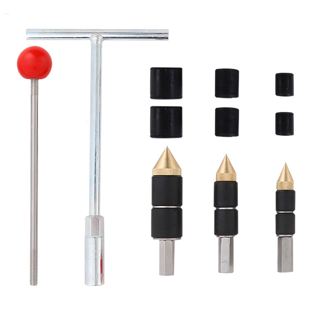 Voyoo 3pcs Pipe Water Stopper Kit 1/2"/3/4"/1" with Wrench– Copper Hot-Melt Needle Pin for Emergency Plumbing Repair