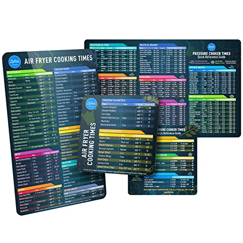 Air Fryer Cheat Sheet Set, Air Fryer Accessories Cook Times