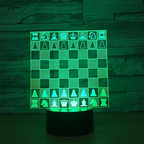 Lámpara de ilusión 3D ajedrez luz nocturna LED táctil miniatura 3