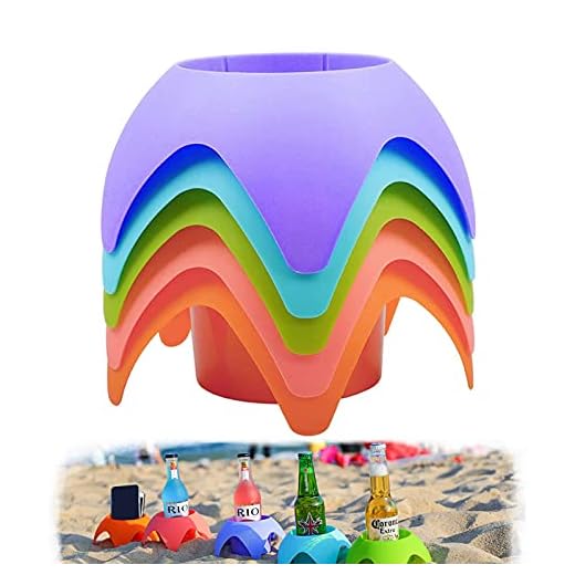 Beach Accessories for Vacation,Beach Gear Beach Cup Holders (Multicolor, 5 Pack)