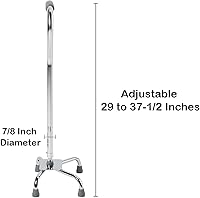 Vista 2 de McKesson Chrome Steel Large Base Quad Cane 29 to 37.5" Height